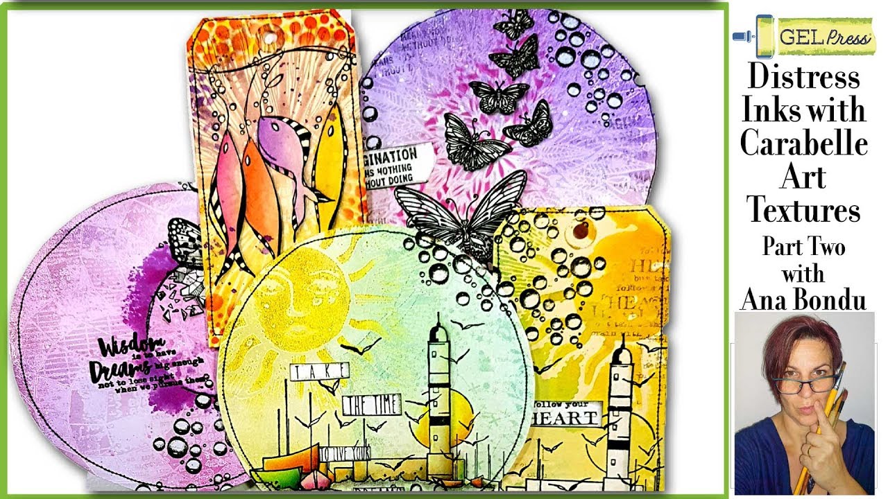 Gel Press with Carabelle Art Printing using Distress Inks Part Two with Ana Bondu