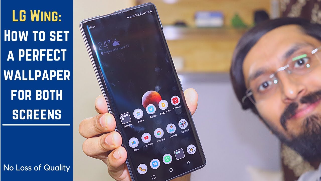 LG Wing - How to set a PERFECT HIGH-RESOLUTION WALLPAPER on both screens 