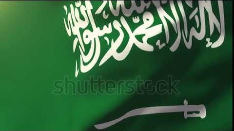 Saudi Arabia flag waving in the wind. Looping sun rises style. Animation loop Stock video by