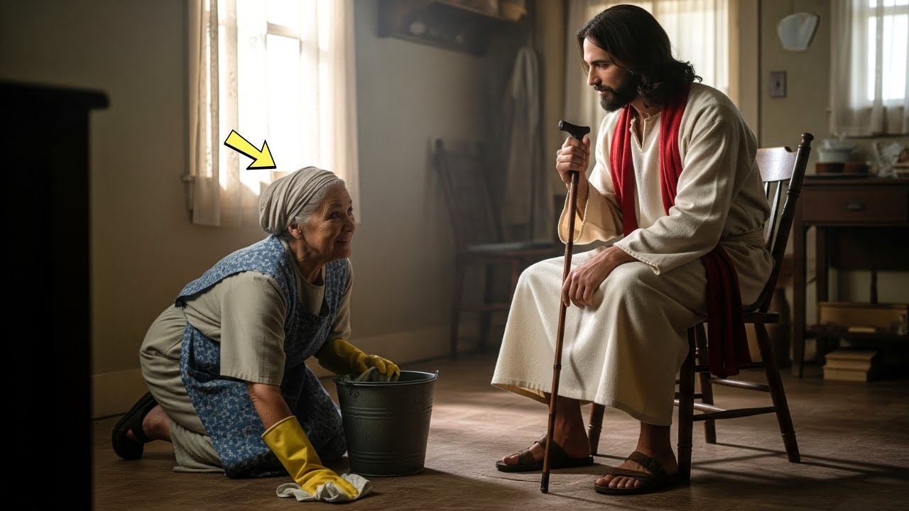Uma faxineira humilde limpou a casa de um idoso cego sem cobrar nada… Mas era Jesus disfarçado…