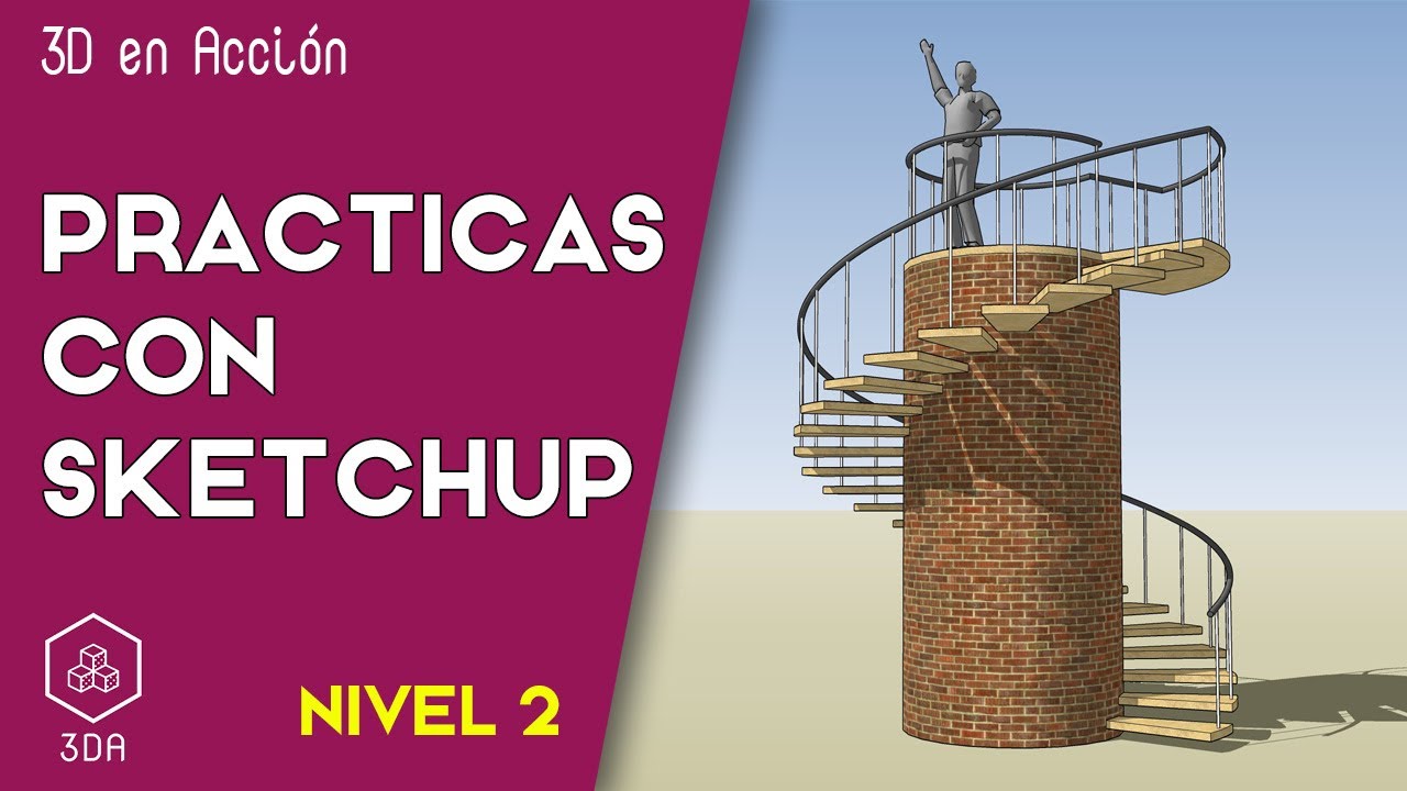 Sketchup. Prácticas de Nivel 2. Escalera circular