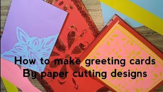 How to make greeting cards by paper cutting designs, easy techniques to make cards step by step screenshot 2