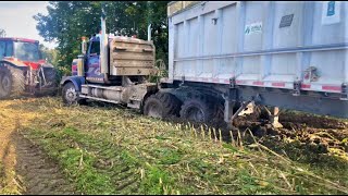 18 Wheeler Stuck In The Mud With Floater Tires Corn Season Never Goes Smoothly