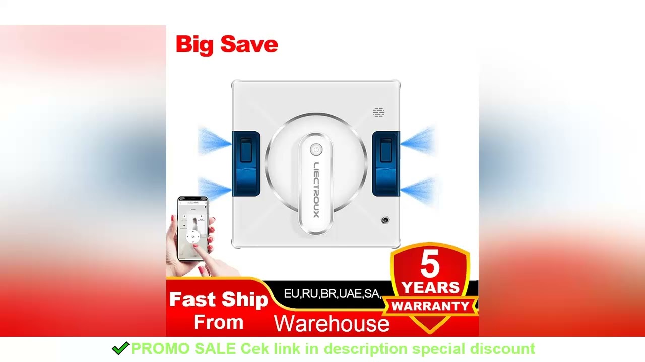 Window Cleaning Robot Liectroux YW509, 4-Way Water Spray,Home Glass Floor Wall Robot Window Cleaner,