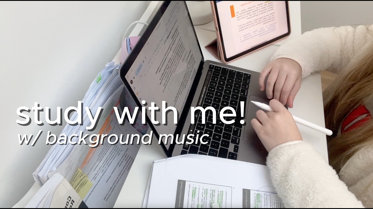STUDY WITH ME for 1 HOUR | background music 💘 | lofi vibes - YouTube