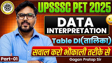 UPSSSC PET 2025 | Complete Table DI Part-1 🔥 Data Interpretation By Gagan Pratap Sir #upsssc 