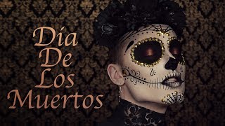 Black & Gold Dia De Los Muertos Halloween Makeup Tutorial