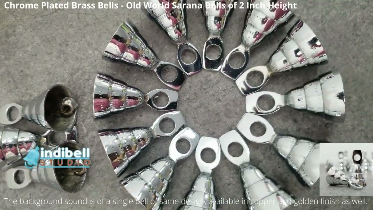 Chrome Plated Brass Bells - Old World Indian Sarana Bells of 2 Inch Height