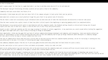 Is Post Scriptum over??Dead?? (Audio)