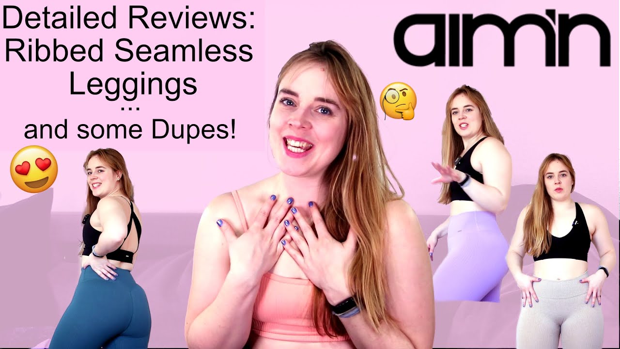 Detailed Reviews  Aim'n Ribbed Seamless Leggings & Some Affordable Dupes 