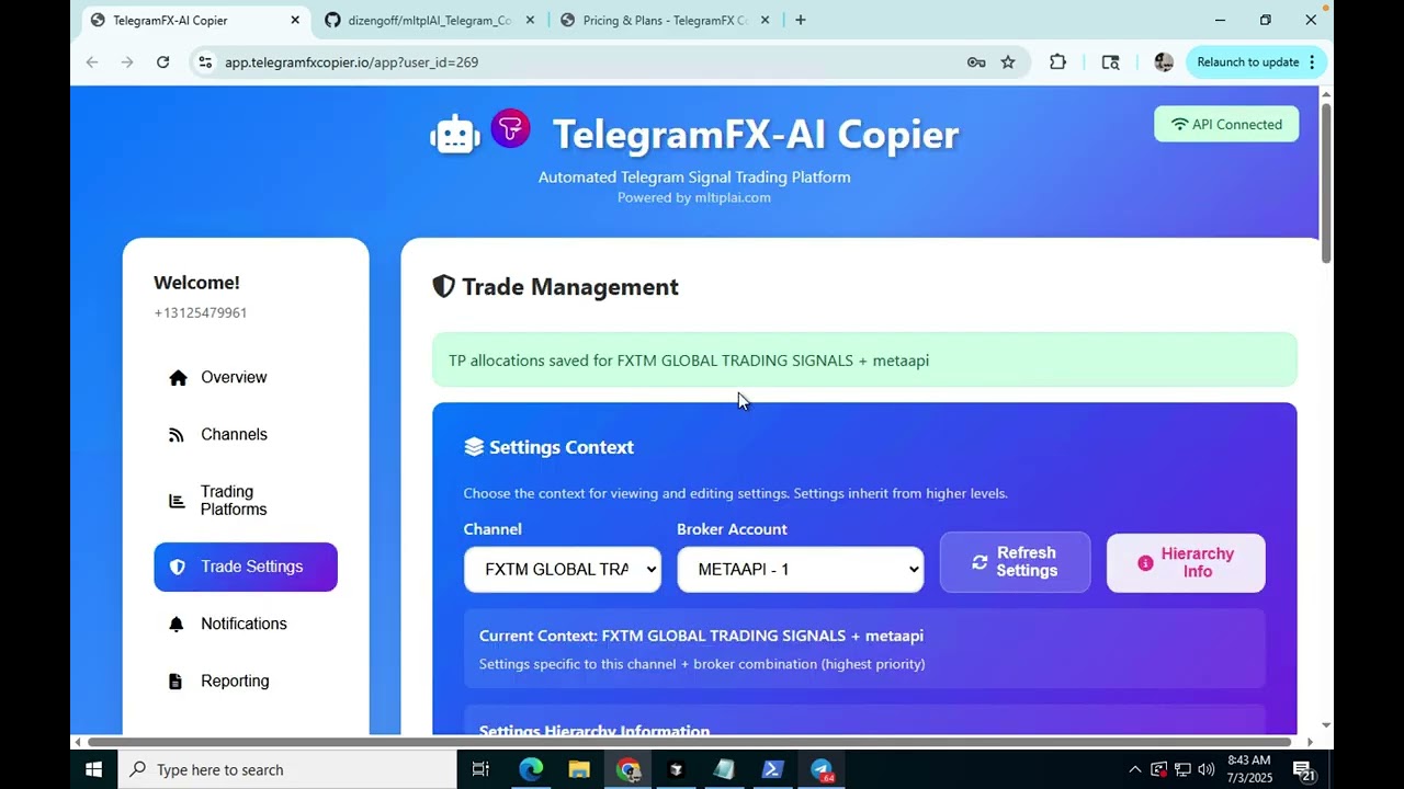 Final Setup Step TGFX-AI Telegram Cloud Copier