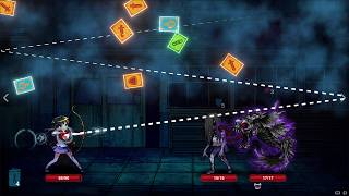 A slingshot roguelike deck-building game, Bounce projectiles off walls to hit cards / Midnight Study