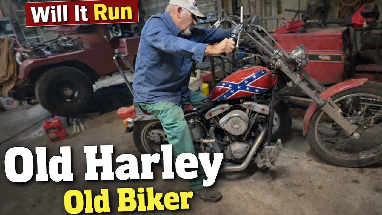 Заведётся ли она: Старый Харлей; Старый Байкер