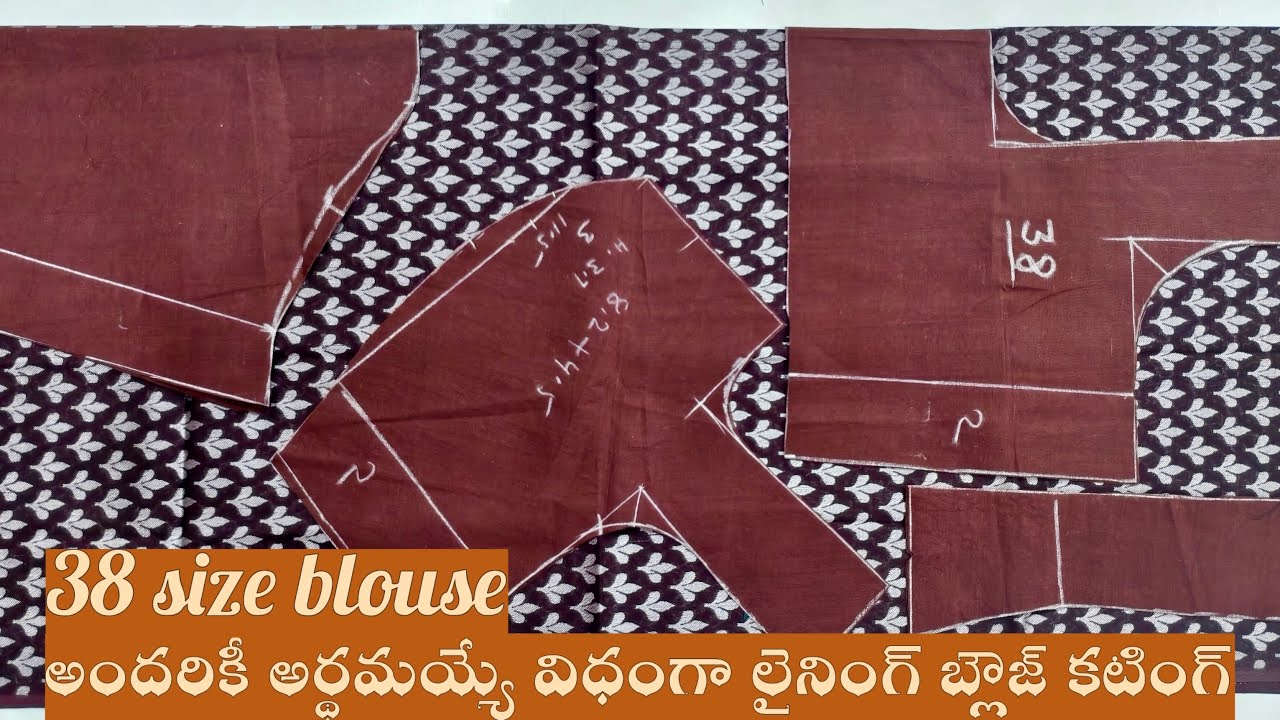 Simple and easy blouse cutting/lining blouse cutting/38 size blouse cutting