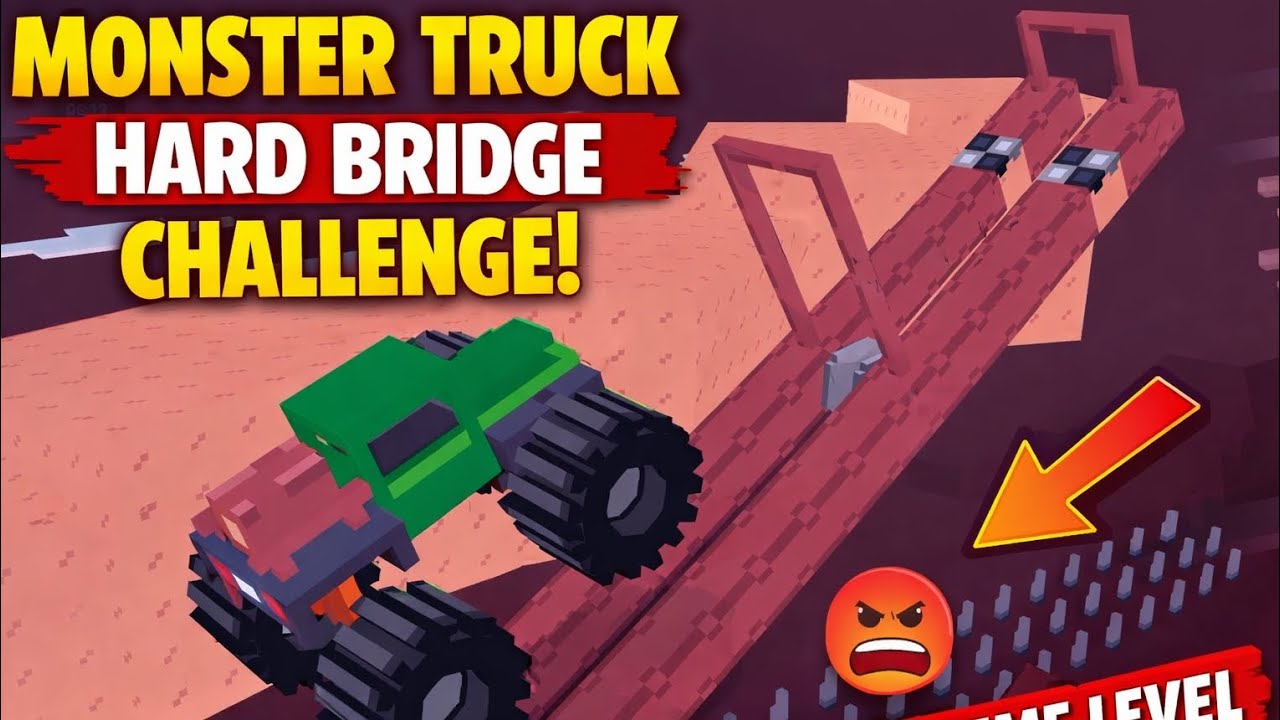 Monster Truck Hard Bridge Challenge | Extreme Long Level Gameplay – Game Swipe