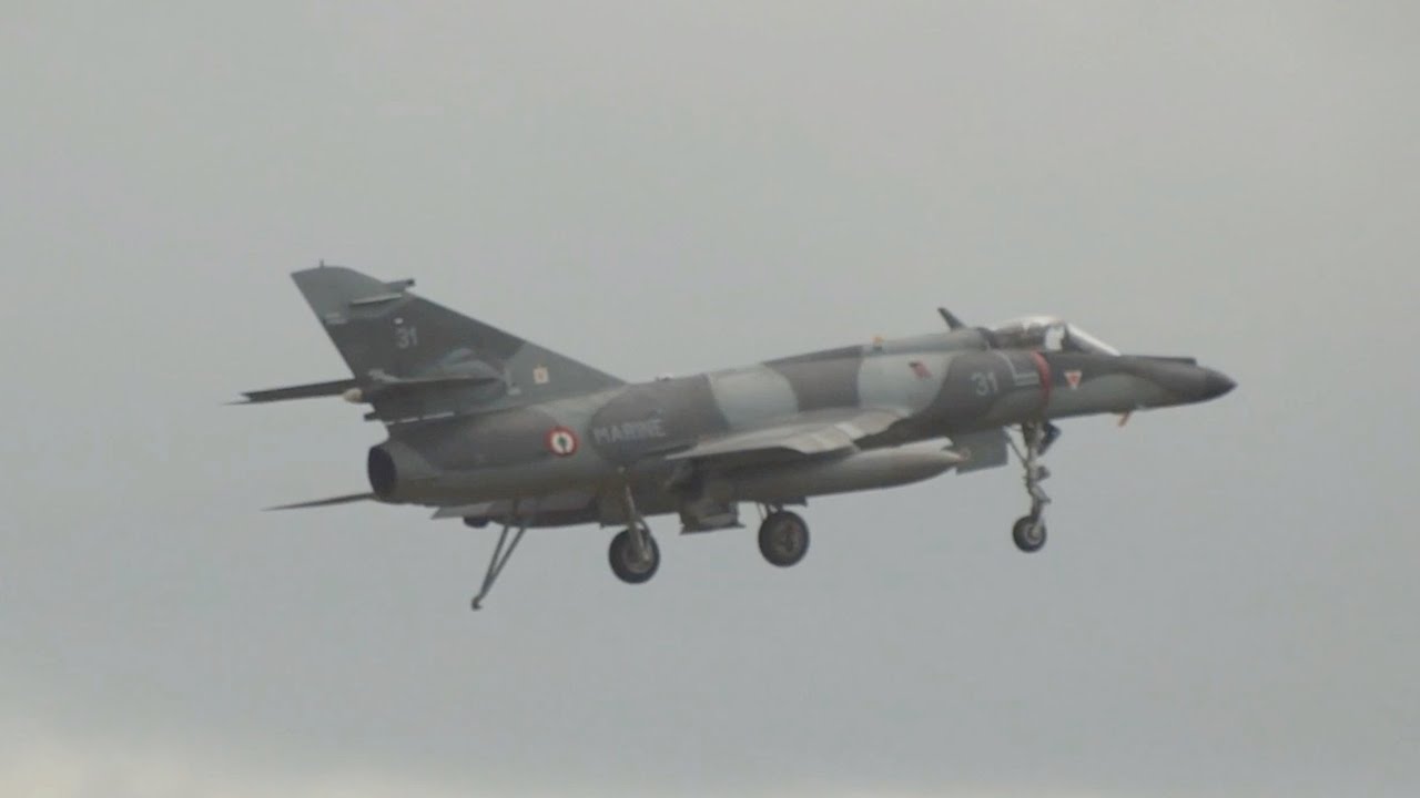 2 Dassault Super Etendard French NAVY flying Display at RNAS Yeovilton Air Day 2015