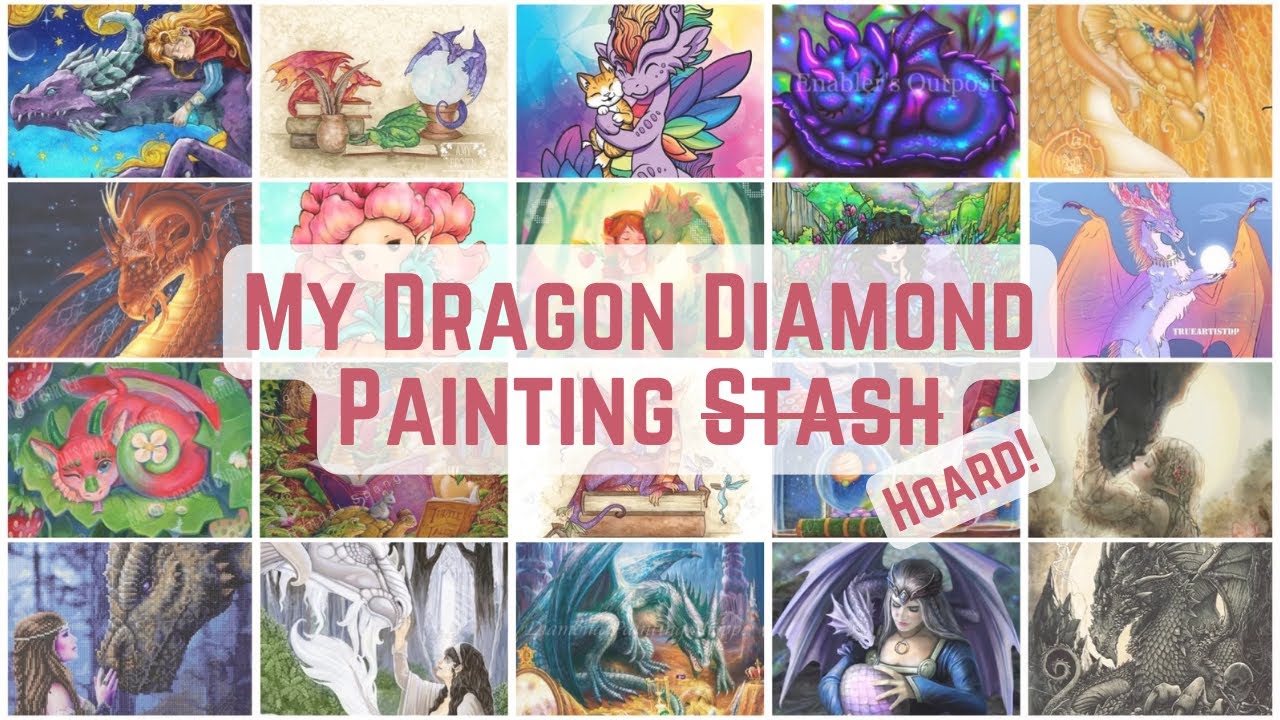 My Dragon Diamond Painting Hoard 🐉 50+ Kits From My Stash!