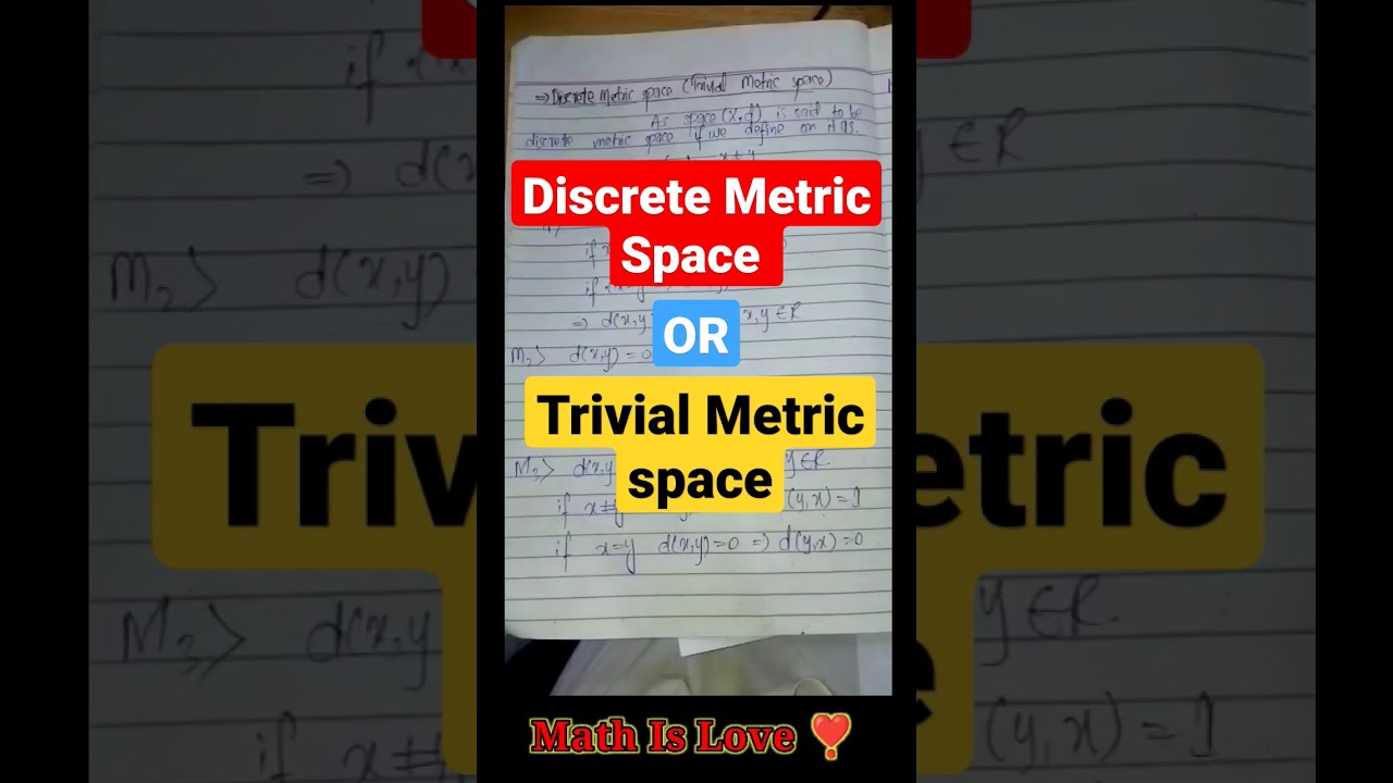 Discrete Metric Space | Trivial Metric Space | Higher Mathematics.  