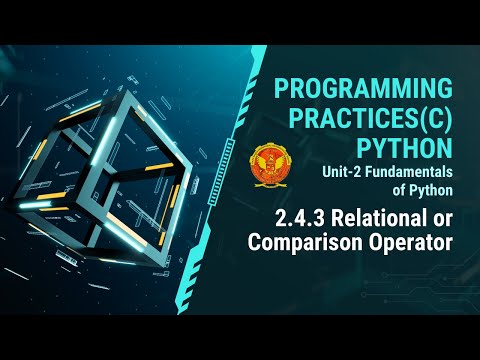 2.4.3 Relational or Comparison operator | CS406 |