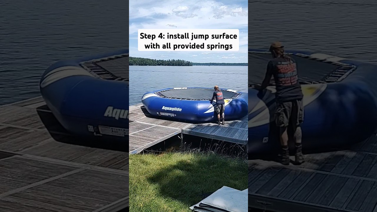 8 easy steps to install an inflatable water trampoline! 