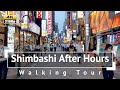 [4K/Binaural Audio] Shimbashi After Hours Walking Tour - Tokyo Japan