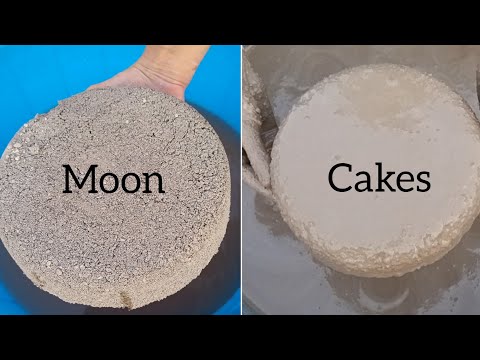 New Moon cakes of Sandment Stonecrush crumbling and dipping|| yummy paste playing #asmr