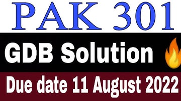PAK301 GDB Solution 2022 / PAK 301 gdb solution semester spring 2022 / Pak 301 GDB august 2022