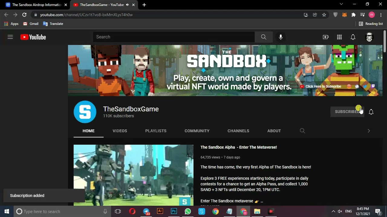 The Sandbox Airdrop Registration