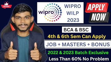 Wipro WILP Recruitment Drive 2023 | Job + MTech For Free | BCA & BSC