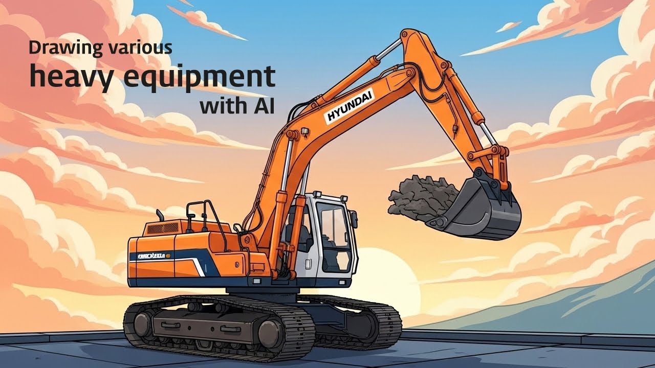 Drawing various heavy equipment with AI - YouTube