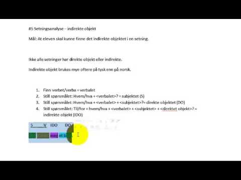Setningsanalyse #5 - Indirekte objekt