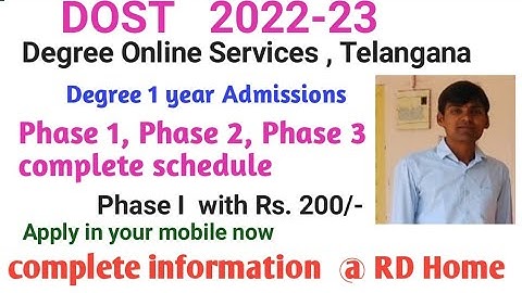 DOST 2022-23 Notification I  DOST Registration Degree Admissions II Complete Schedule