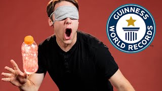 BOTTLE FLIP CHALLENGE with World Record breaker | Learn how to bottle flip like a pro...blindfolded!