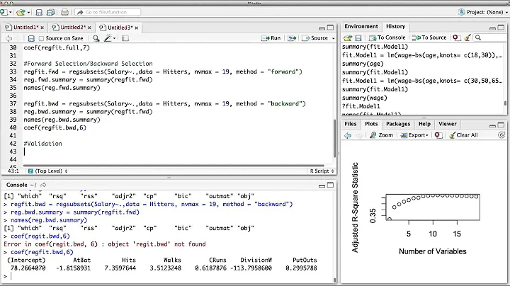 R-Session 6 - Statistical Learning - Linear Model Selection and Regularization