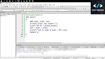 01. Sum Of Two Number C Programming Bangla Tutorial By Secret Programmer