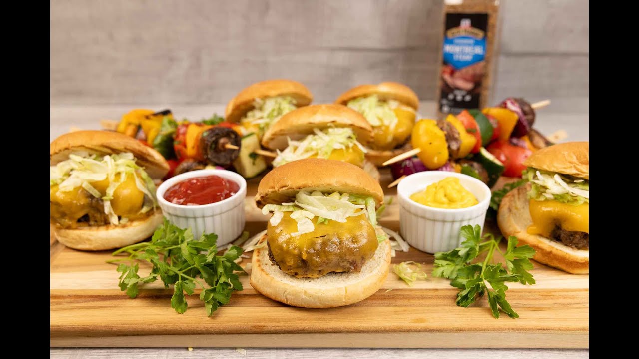 Quick & Easy: McCormick Montreal Steak Seasoning Smash Burger & Veggie Kebabs