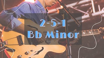 2 5 1 Bb Minor Jazz Guitar Backing Track | II V I Swing Jazz Jam Track | Scale Cheat Sheet Below