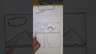 Scenery drawing/ mountain drawing #myart #drawing #drawingforbeginners