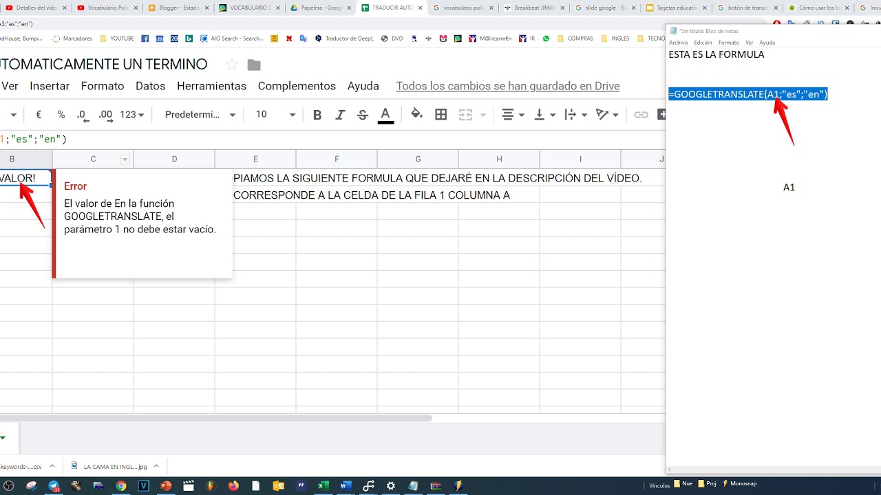 Google Translate en tu hoja de cálculos YouTube