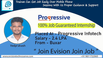 Congrats, Vedprakash |ELECTRONICS ENGINEER|2.4LPA| Joined as System Engineer in Progressive Infotech
