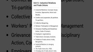 UNIT-5 Industrial Relations and Trade Unions. #net2026 #netaspirants #humanresources