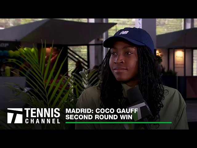 Coco Gauff Discusses Her Win Over Rus, Her Time Magazine Cover, and Zendaya | Madrid Second Round class=