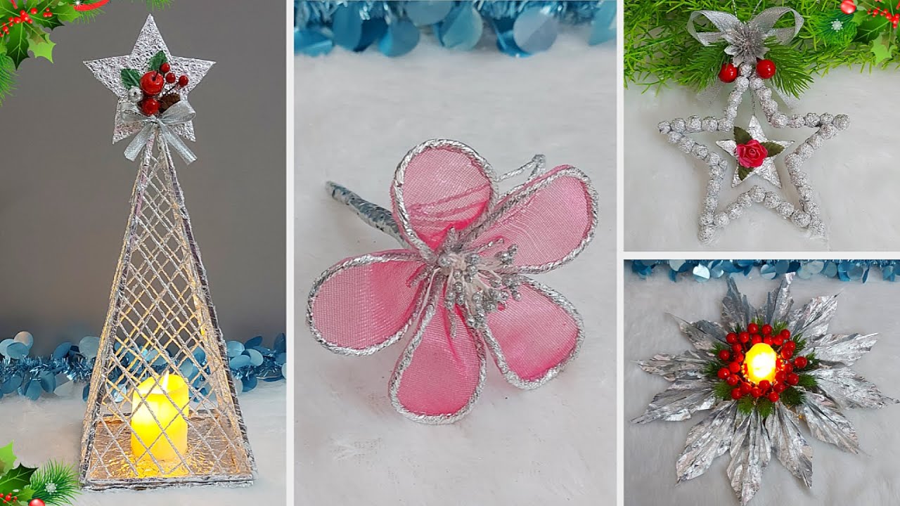 4 Economical Christmas Decoration ideas with Aluminium Foil |DIY low