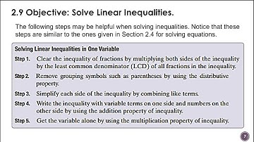 2.9 Solving Linear Inequalities