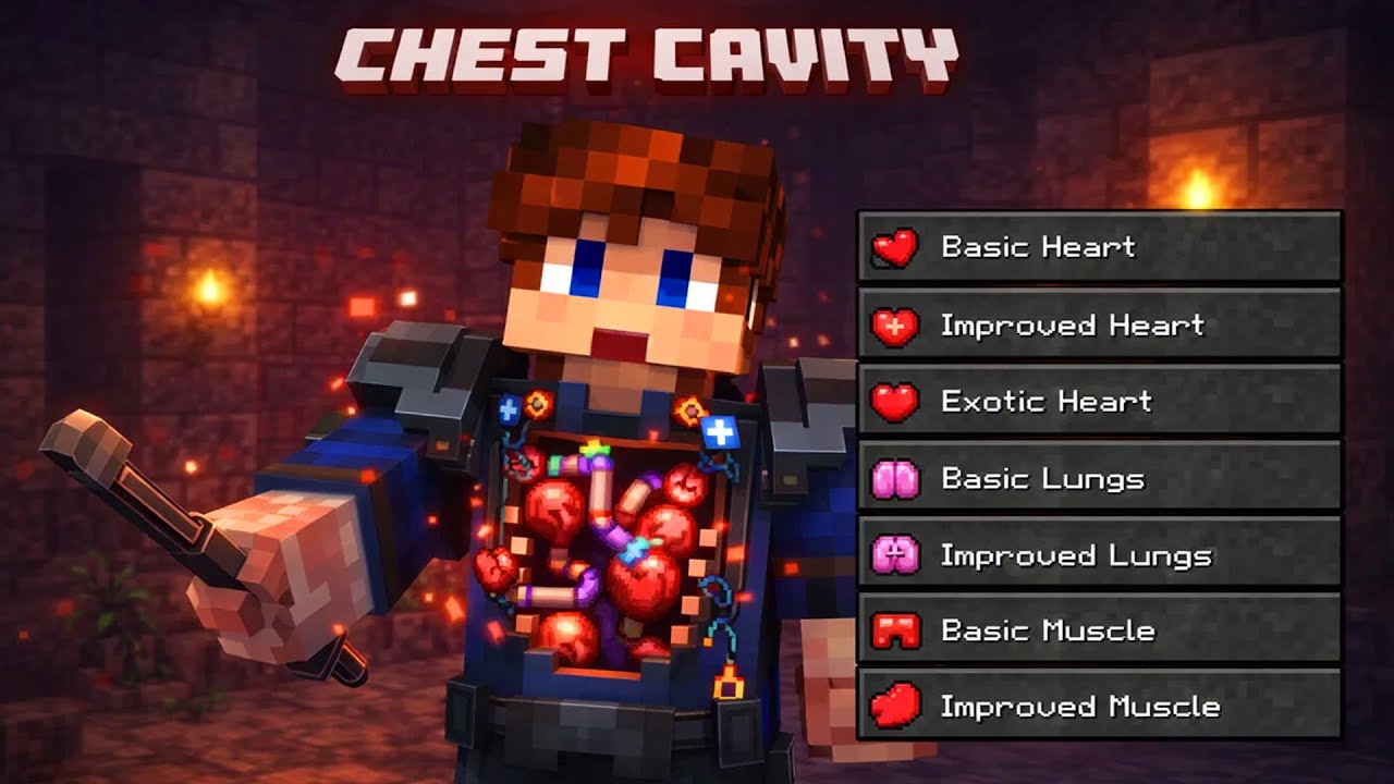 Minecraft Chest Cavity Mod 🫀 The Creepiest Organs and the New Inventory ...