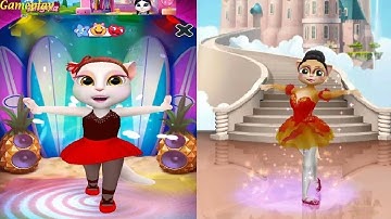 My Talking Angela fashion photo Vs Talking Cat Emma  My Ballerina   Android Gameplay
