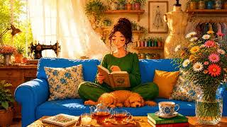 Reading & Soft Jazz 📖☀️ | Cozy Atelier Ambience with Sleeping Poodle screenshot 4