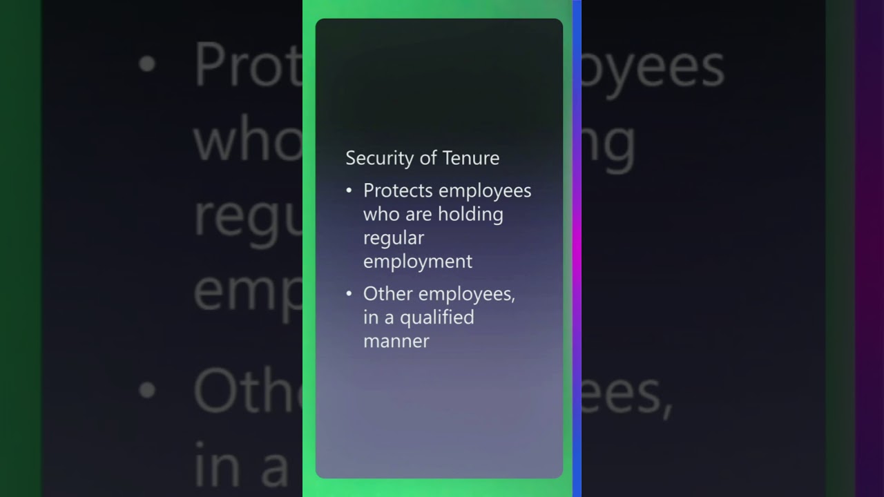 Security of Tenure, Other Employees