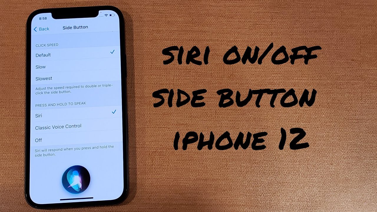how to turn on siri side button iphone 12 