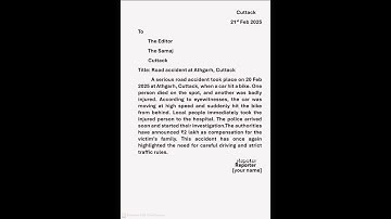 Report on Road Accident//report writing